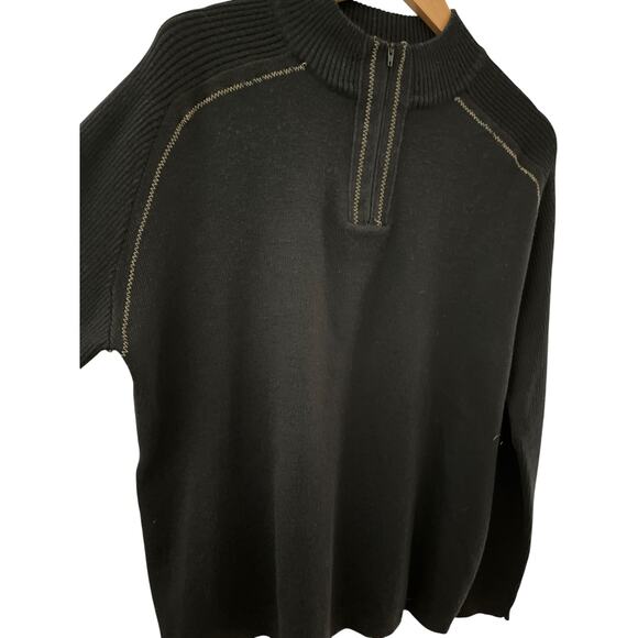Wilke-Rodriguez Wool Blend Quarter Zip Soft Black Sweater Size Large - Picture 7 of 10